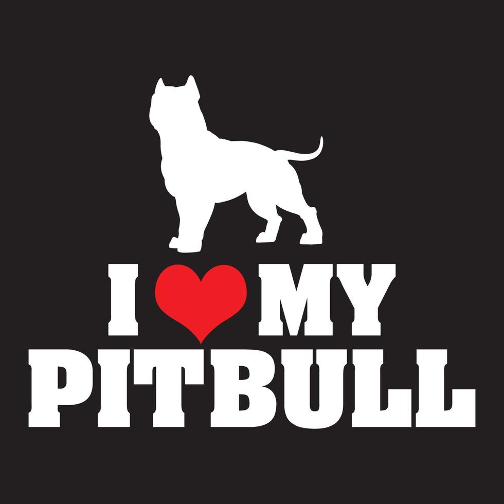 jag älskar min pitbull tshirt design vektor