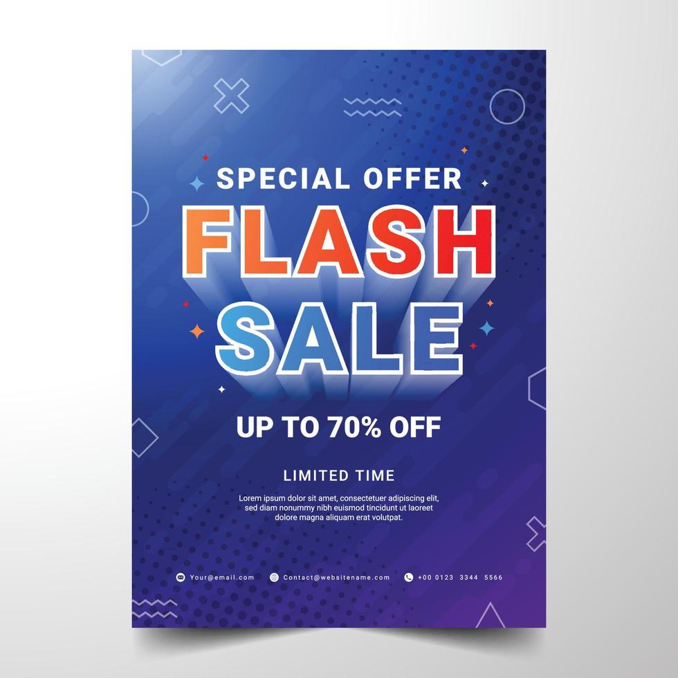 Flash-Verkauf moderne Plakat-Werbevorlage vektor