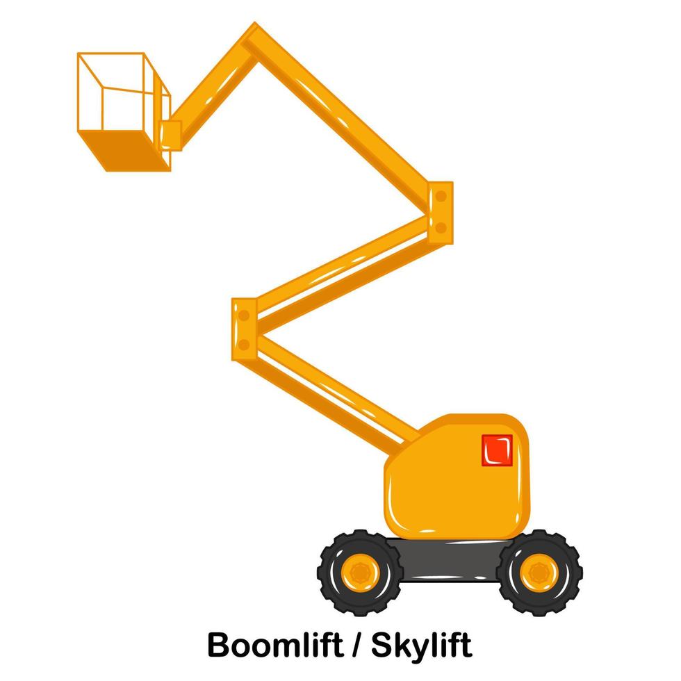 Boomlift- oder Skylift-Baufahrzeugvektor vektor