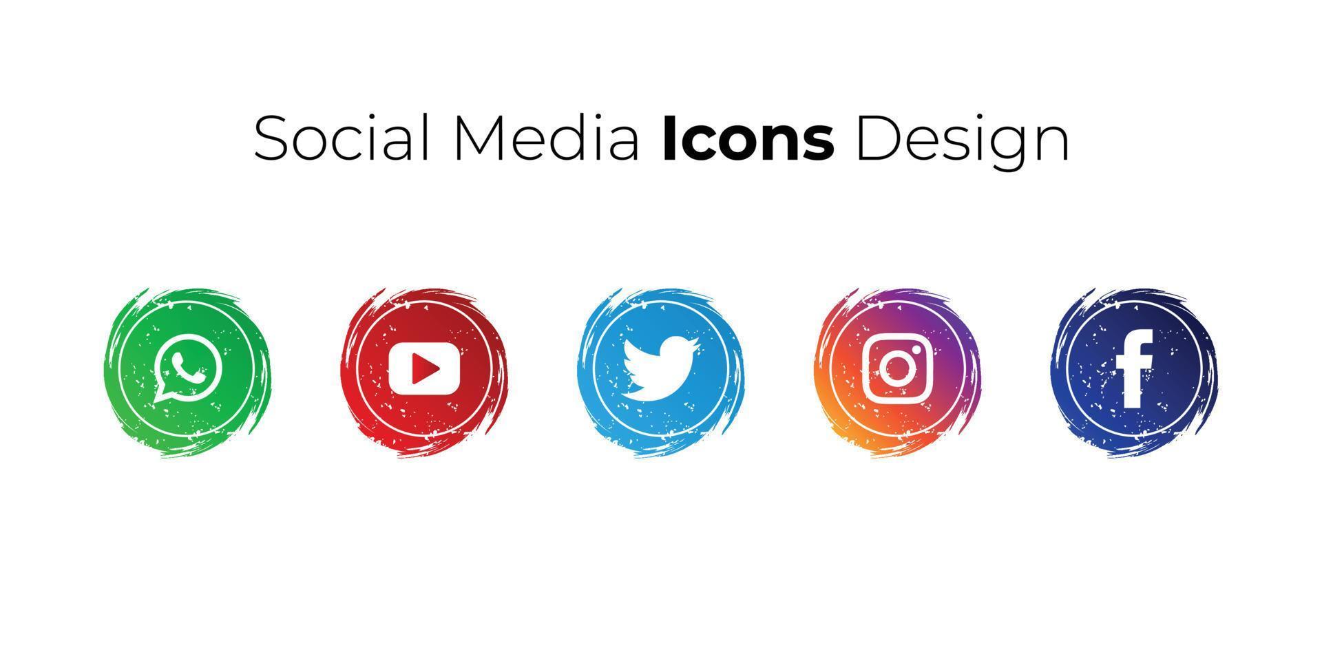 sociala medier ikoner set vektor