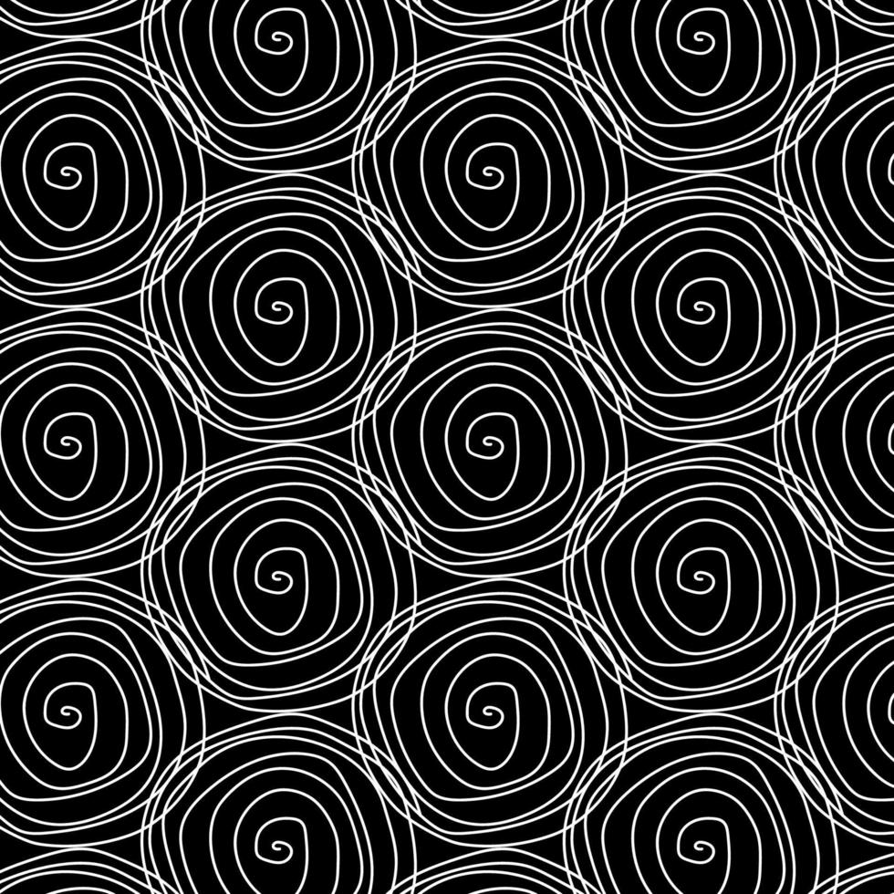zen konst doodle utsmyckade abstrakt bakgrund. handritad vit på svarta linjära lockar och virvlar. kreativ zenart monokrom textur. slumpmässig upprepa kaotisk zentangle ytdesign. vektor illustration