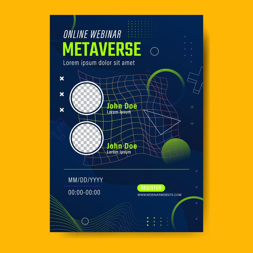 Metaverse Online-Webinar-Poster-Vorlage vektor