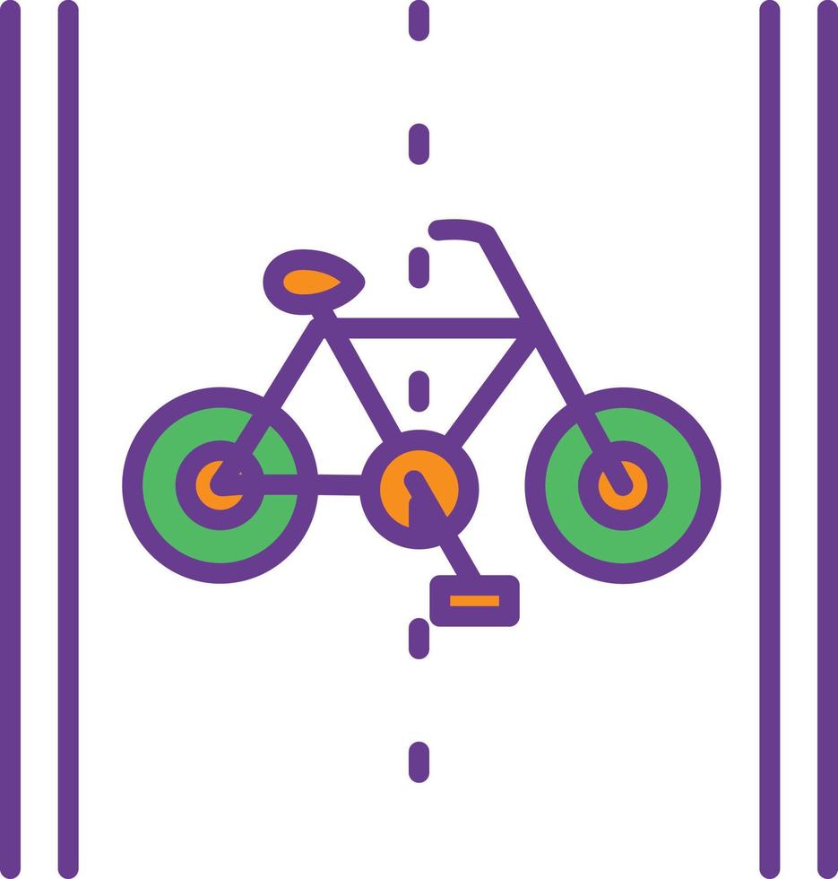 Fahrradweglinie gefüllt mit zwei Farben vektor