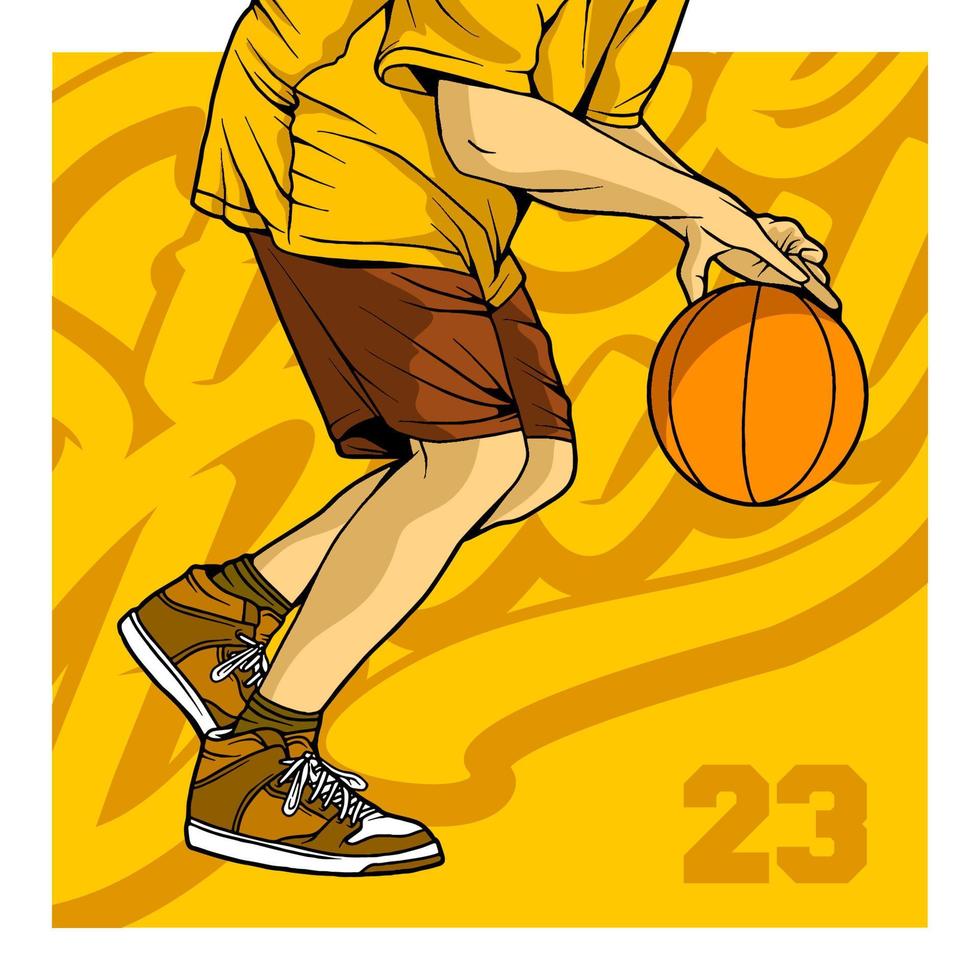 Strichzeichnungen Basketball-Illustrationsvektor vektor