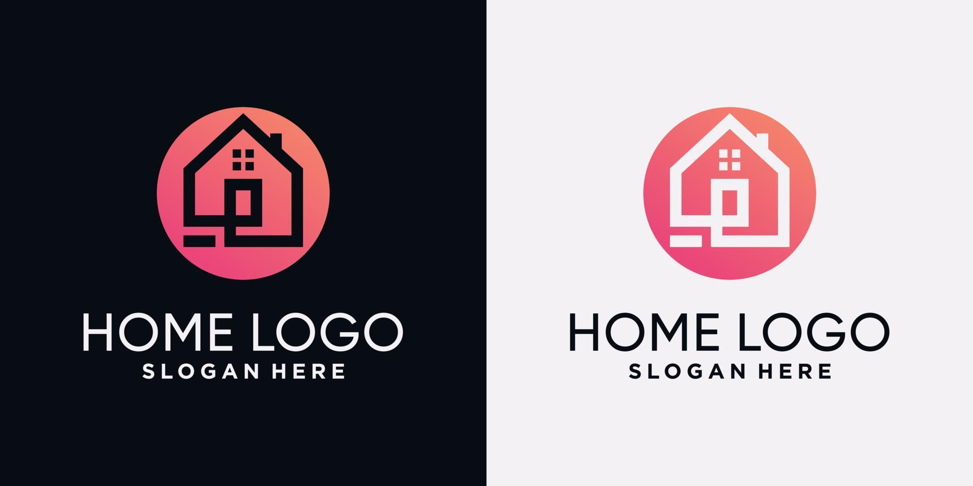 Home-Logo-Design-Vorlage mit kreativem Konzept vektor