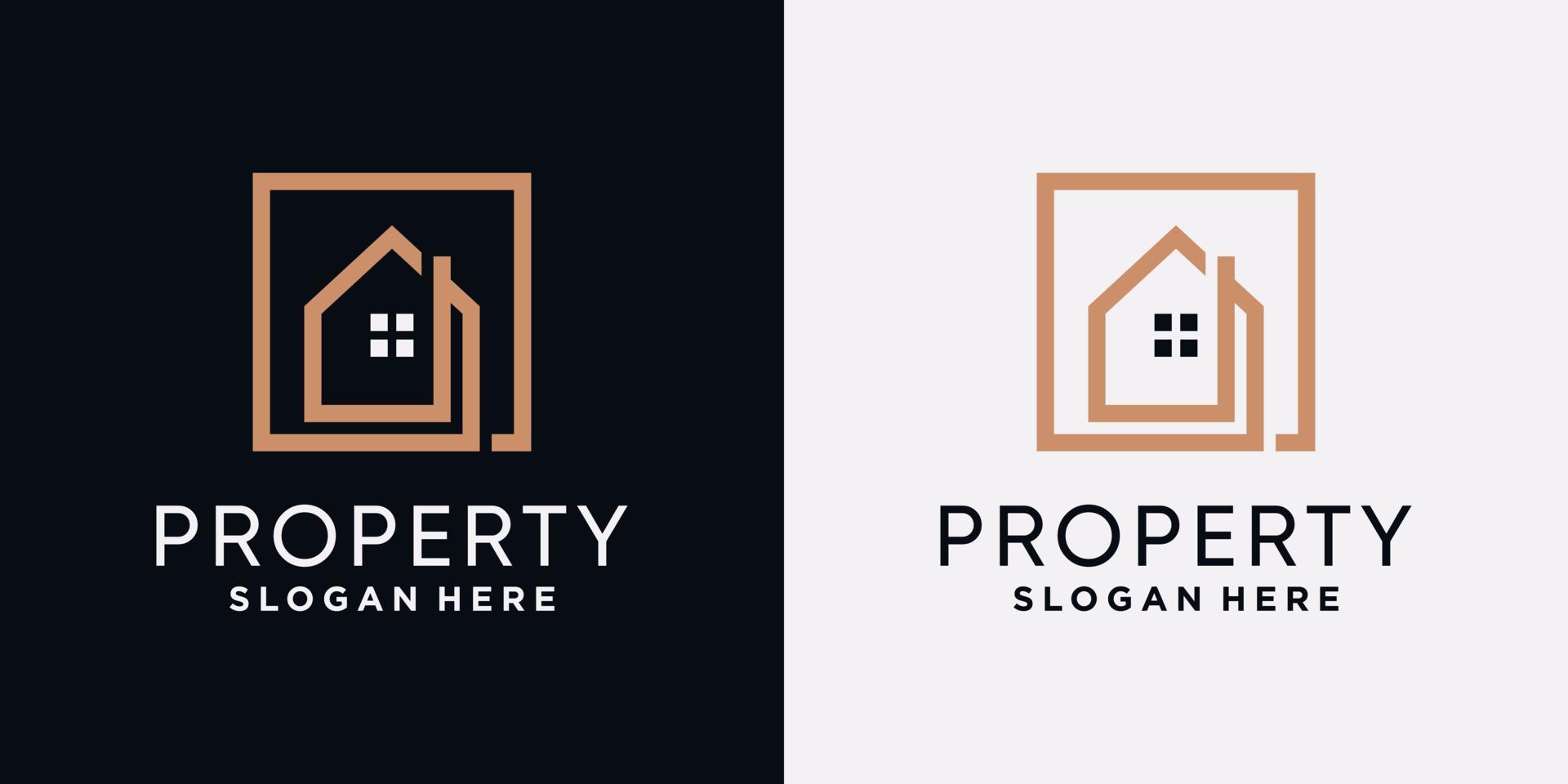 Logo-Designvorlage für Eigenheime mit kreativem, modernem Konzept vektor