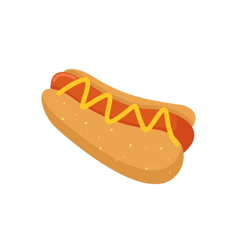 Hotdog-Illustration isoliert auf weißem Hintergrund. vektor