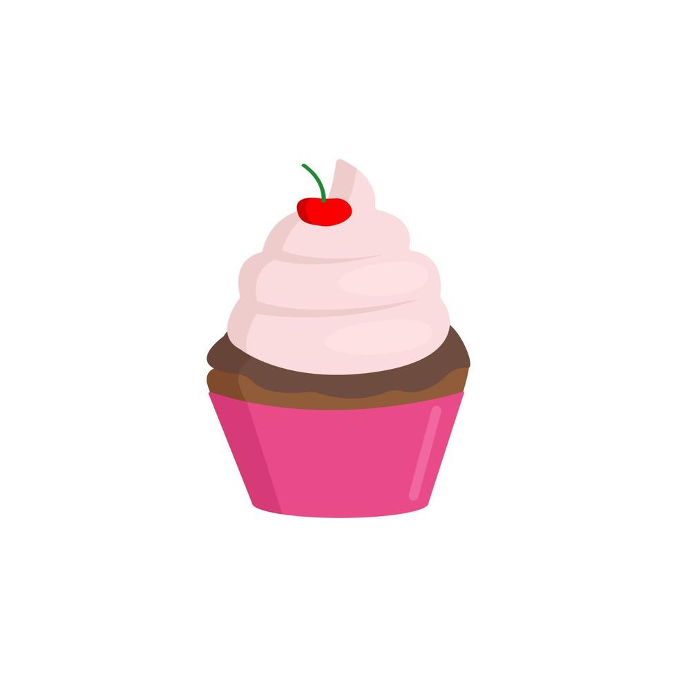 Cupcake-Illustration isoliert auf weißem Hintergrund. vektor