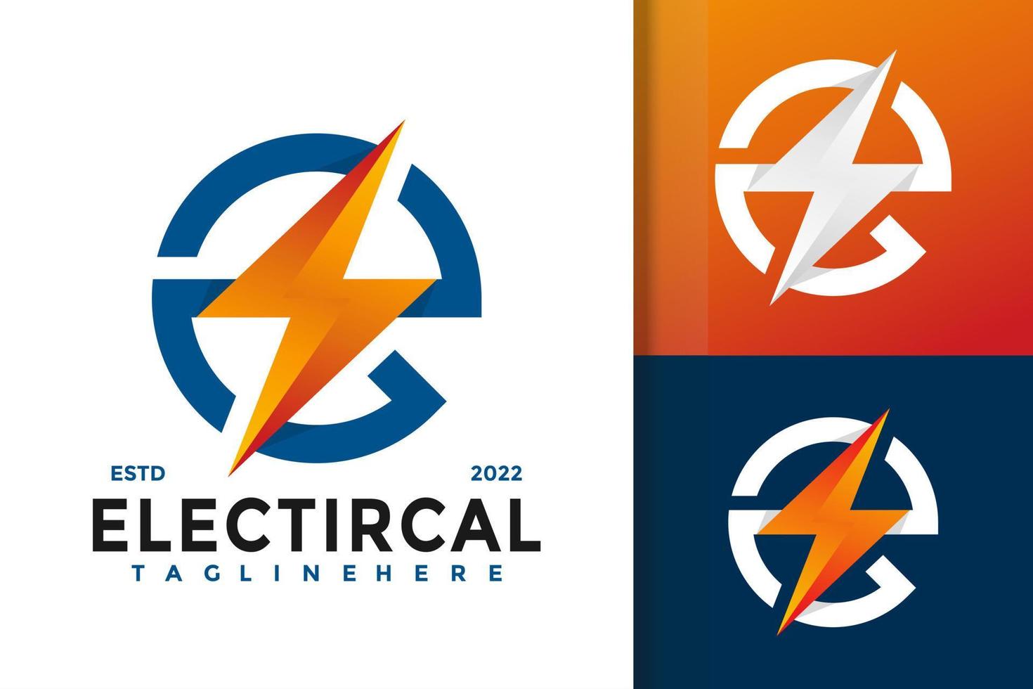 bokstaven e electical bolt logotypdesign, varumärkesidentitet logotyper vektor, modern logotyp, logo design vektor illustration mall