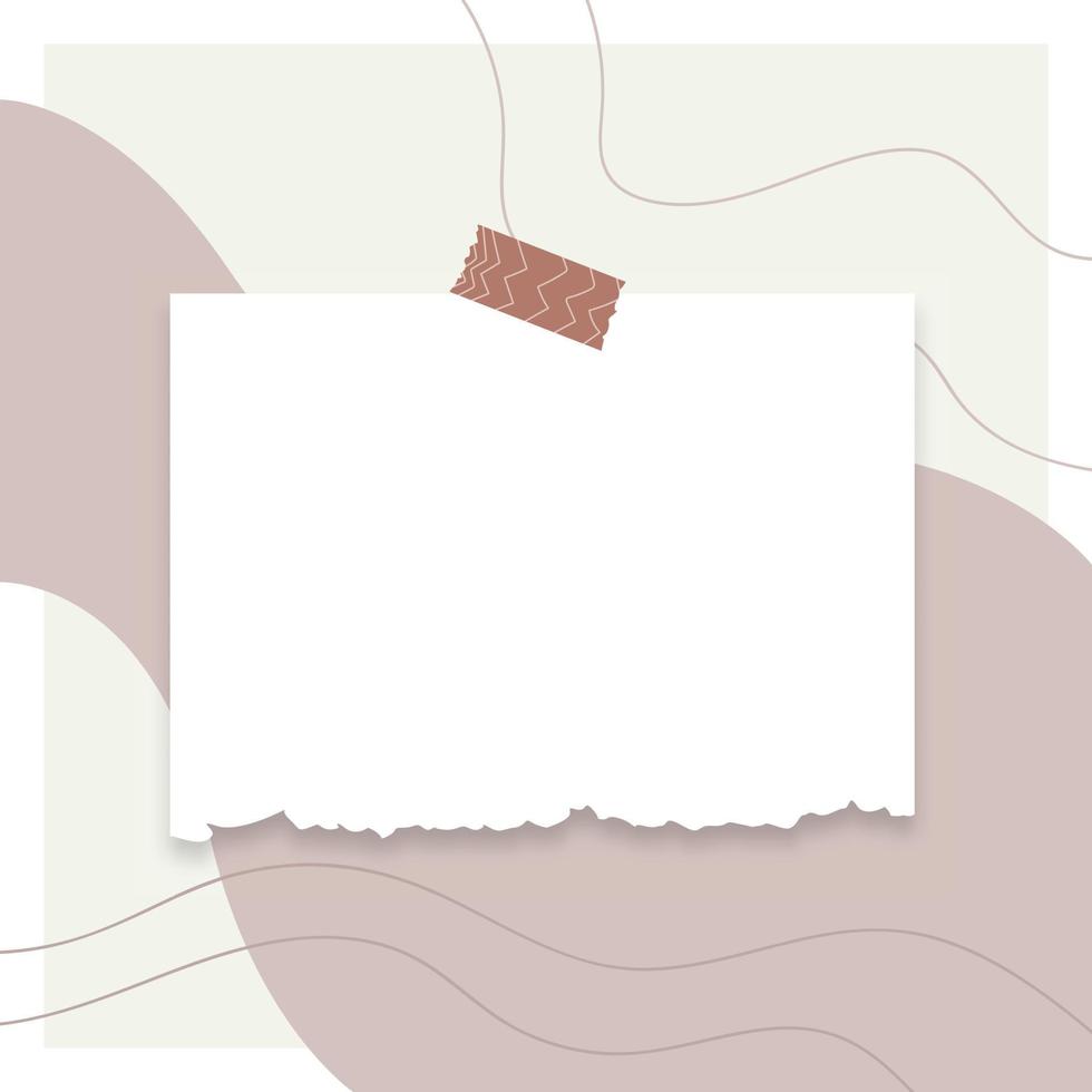 sociala medier post mall bakgrund mockup i nakna färger med abstrakt sönderrivet pappersstruktur vektor