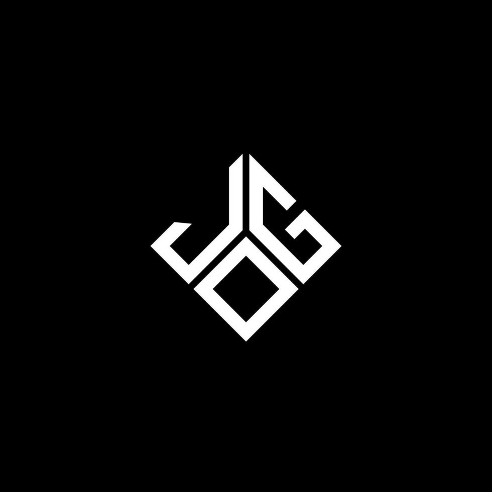 Jog-Brief-Logo-Design auf schwarzem Hintergrund. Joggen kreative Initialen schreiben Logo-Konzept. Jog-Brief-Design. vektor