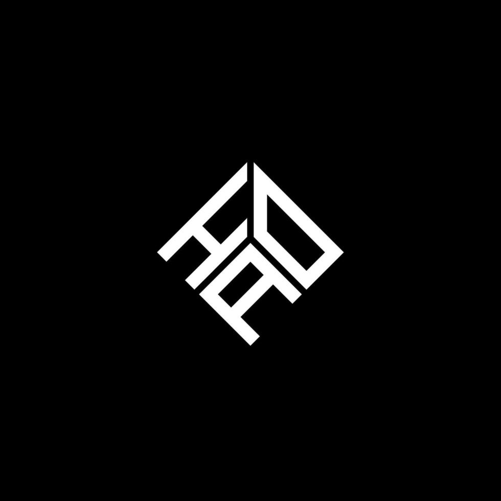 Hao-Brief-Logo-Design auf schwarzem Hintergrund. hao kreatives Initialen-Buchstaben-Logo-Konzept. Hao-Buchstaben-Design. vektor