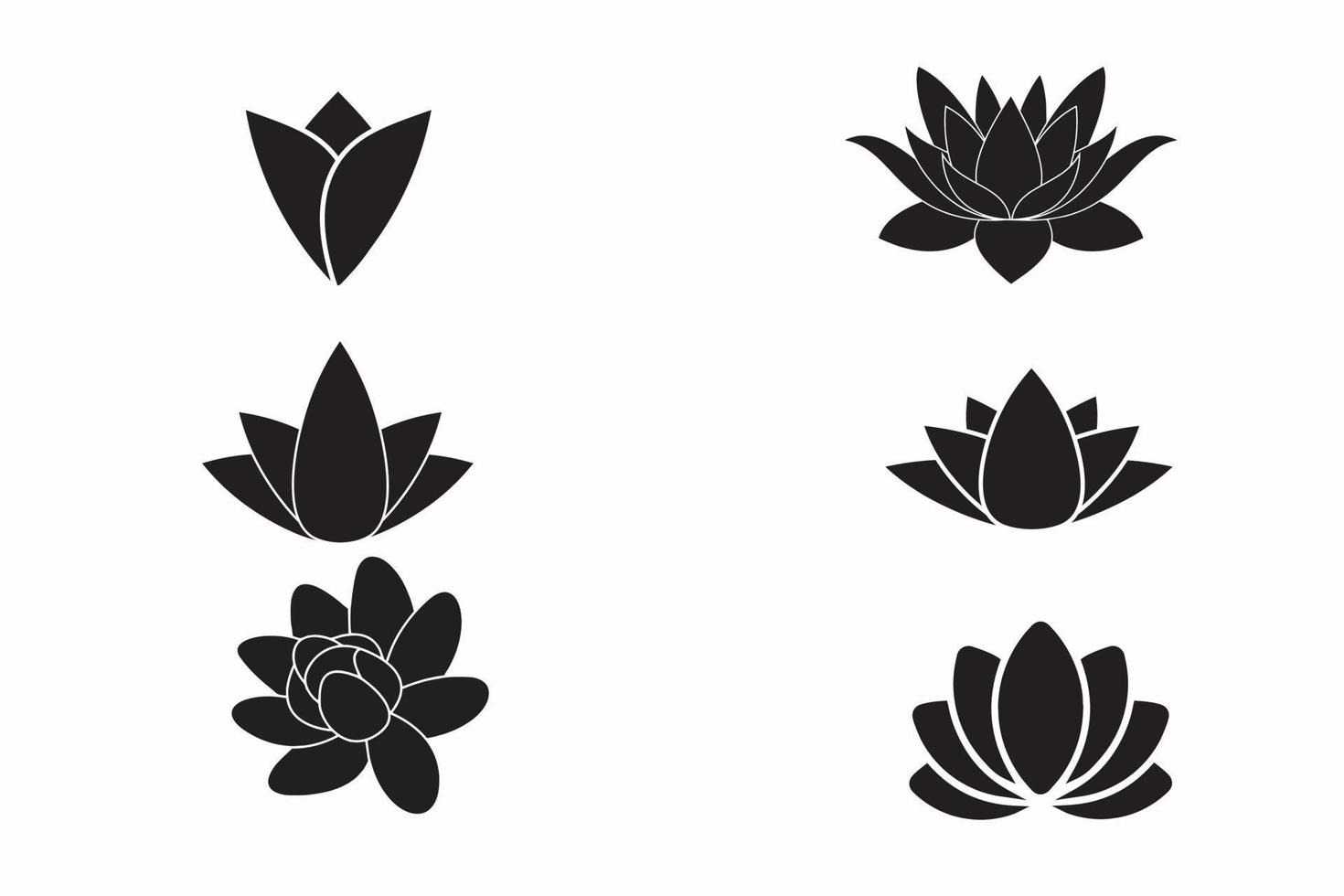 weblotus blommor ikonuppsättning i platt stil, lotus vektor illustration gratis vektor