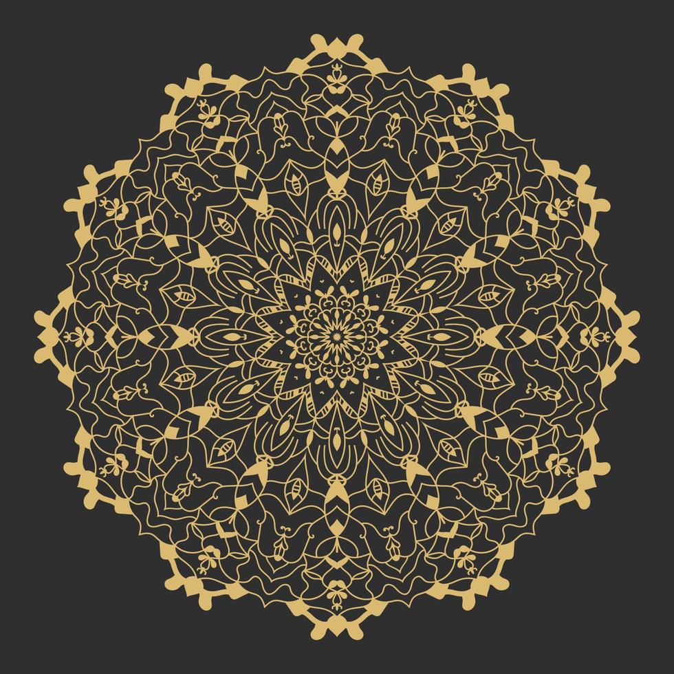 Mandala-Design-Hintergrund in Goldfarbe. ornamentale Gestaltung. Pro-Vektor. vektor