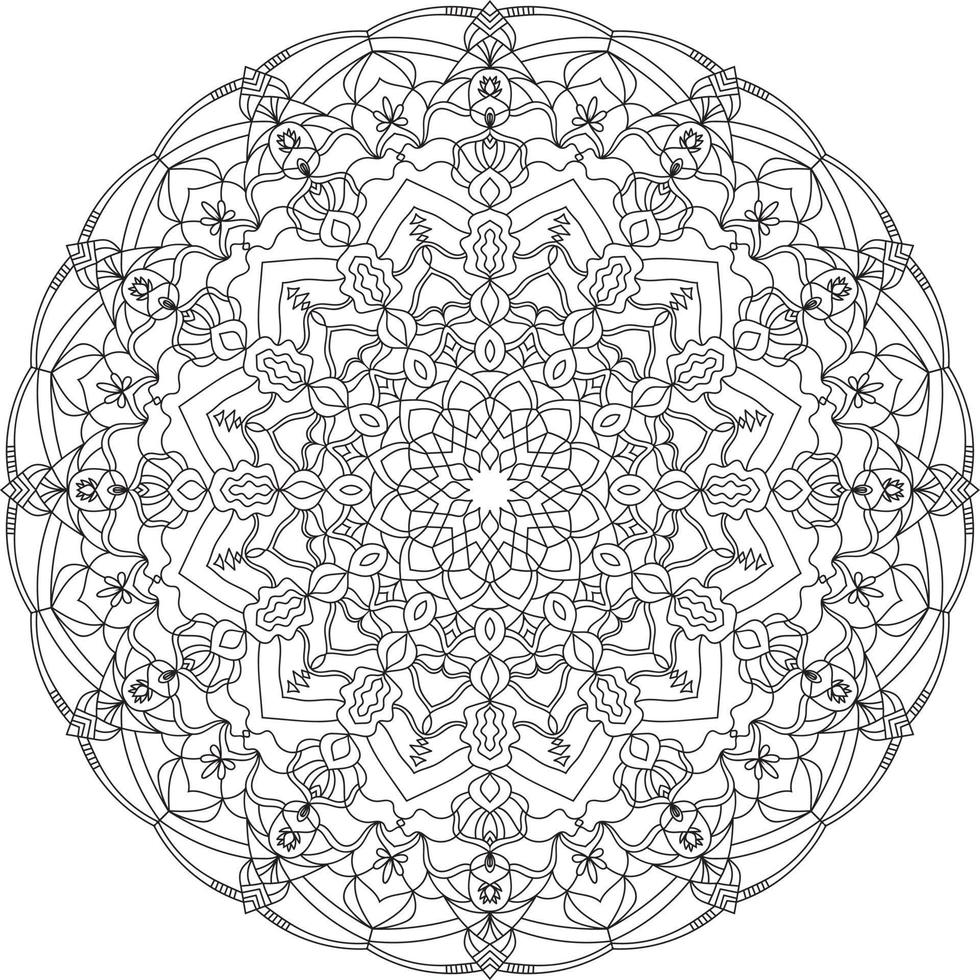 handritad vektor mandala. dekorativ design. målarbok sida.