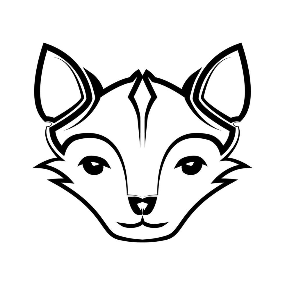 svart och vit linjekonst av söta rävhuvud. bra användning för symbol maskot ikon avatar tatuering t-shirt design logotyp eller någon design vektor