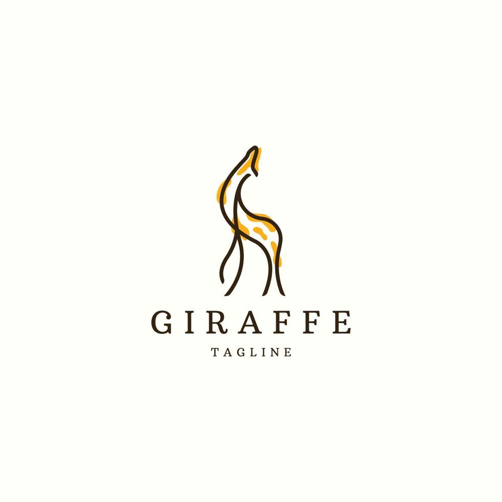 giraff logotyp ikon formgivningsmall platt vektorillustration vektor