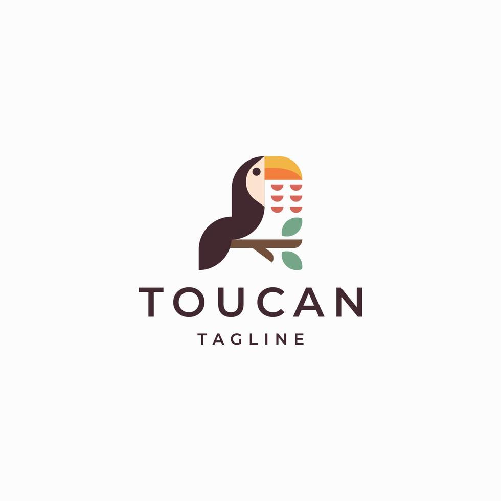 tukan vogel logo icon design template flache vektorillustration vektor