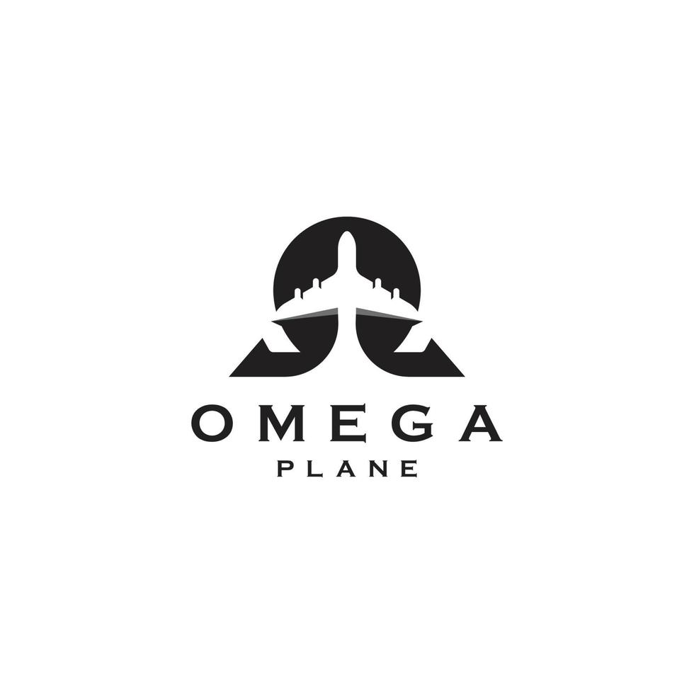 omega symbol med plan form resa logotyp ikon designmall platt vektor