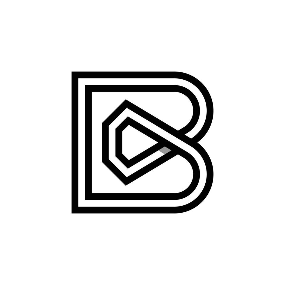 Buchstabe b Diamant-Logo-Design vektor