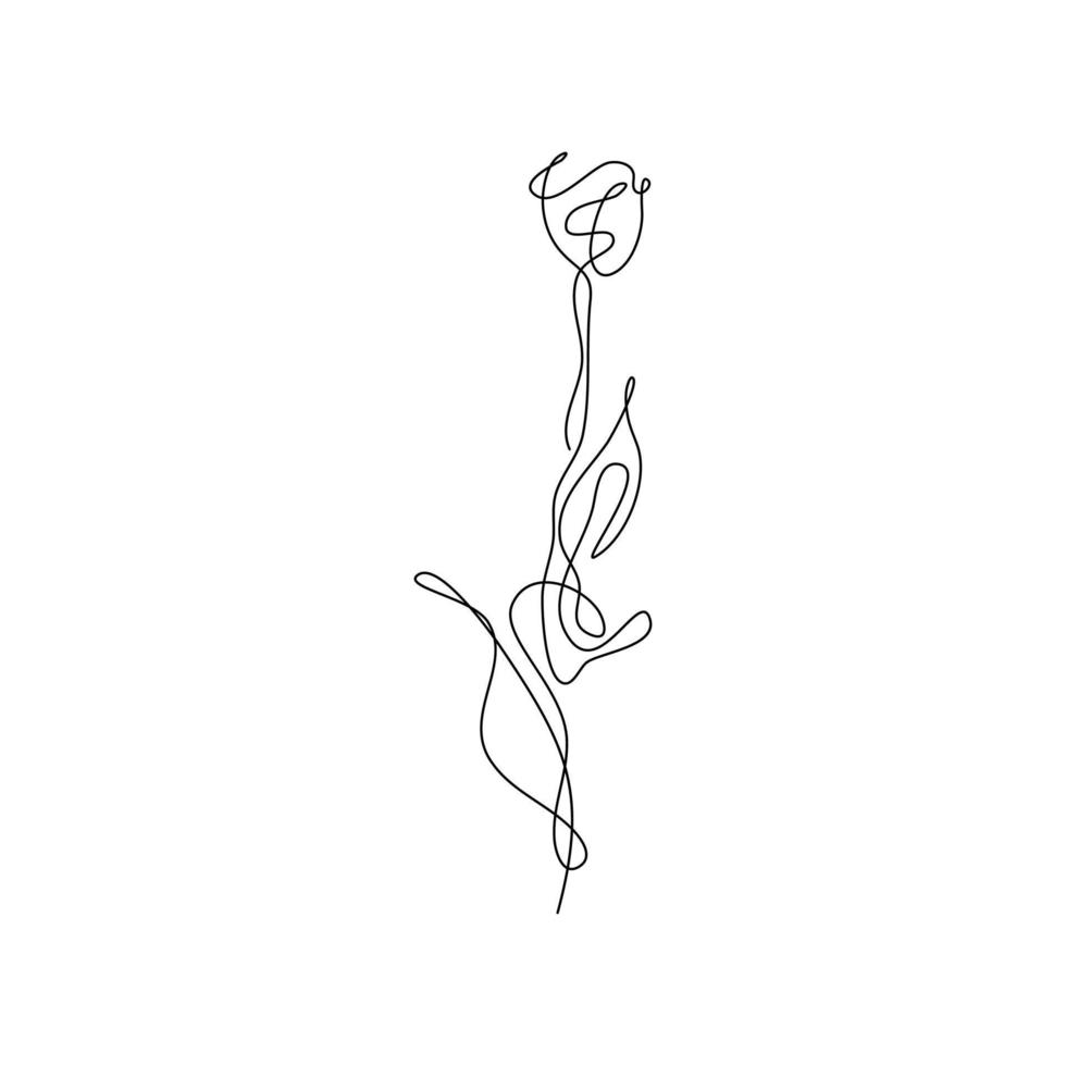 abstrakt blomtulpan kontinuerlig linjeteckning konst singular estetisk enkel perfekt för tryck, väggdekor, telefonfodral, skjorta, klistermärke, kudde, akryl, bård, tapeter, bröllop vektor