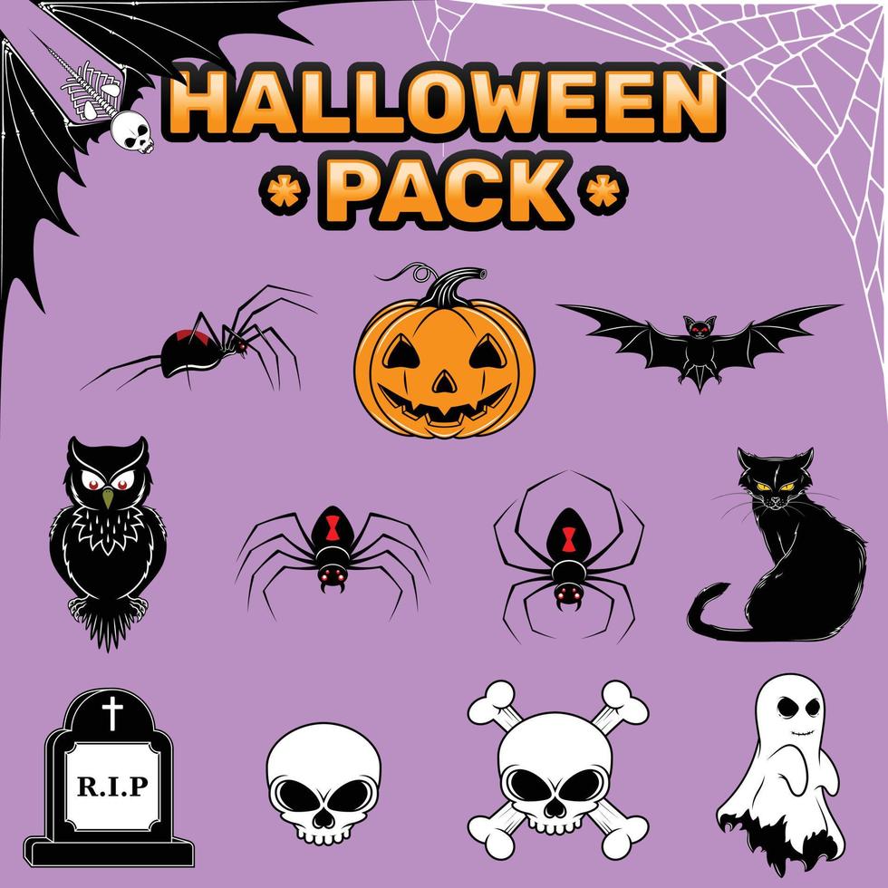 Halloween-Pack-Vektordesign vektor