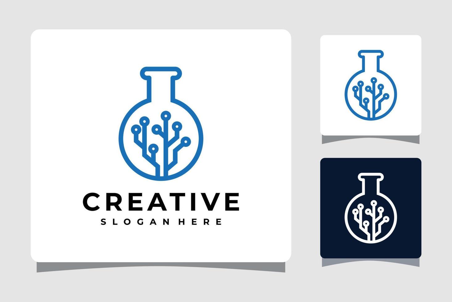 Inspiration für das Design von Logo-Vorlagen für Labortechnologie vektor