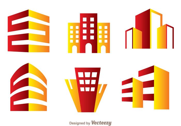Röd och Orange Hotell Logo Vektor