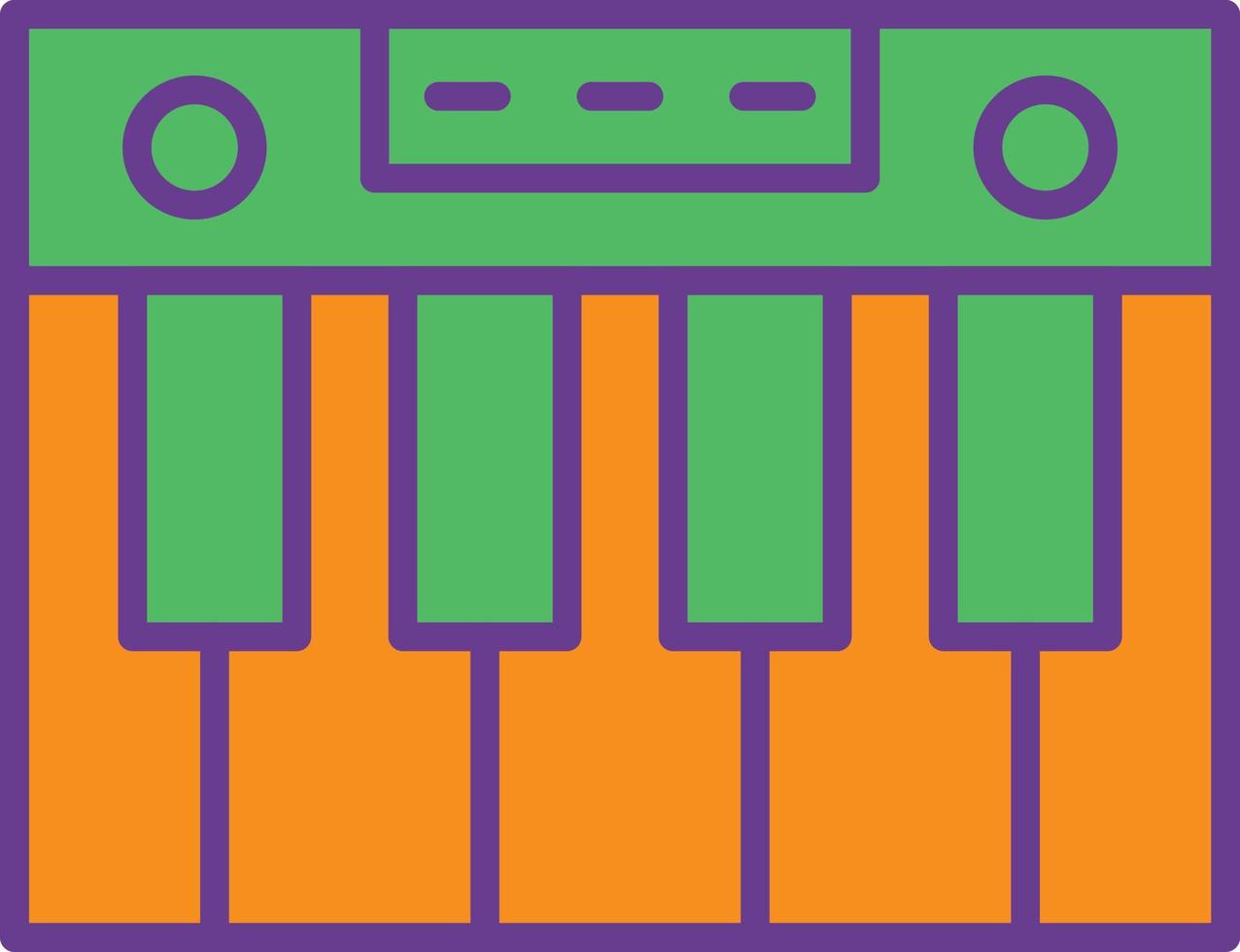 pianolinje fylld i två färger vektor
