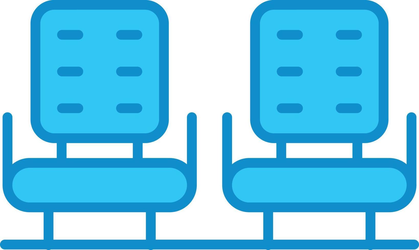 Sitzreihe blau gefüllt vektor