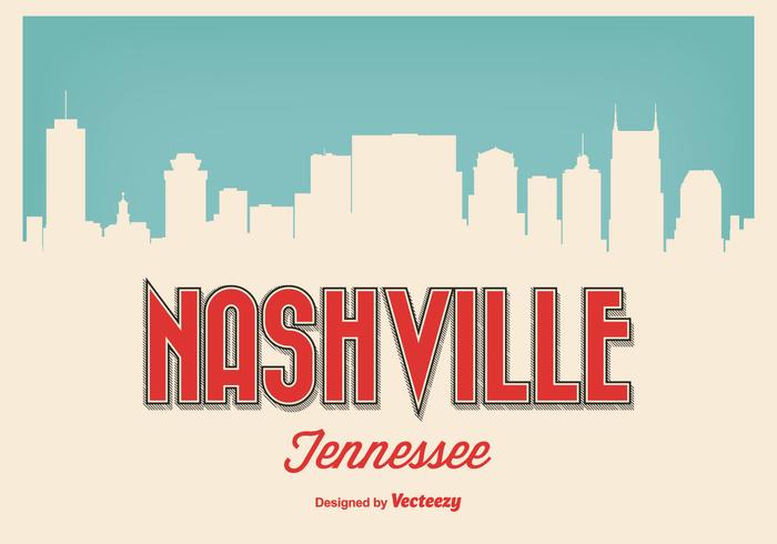 Retro stil Nashville Tennessee illustration vektor