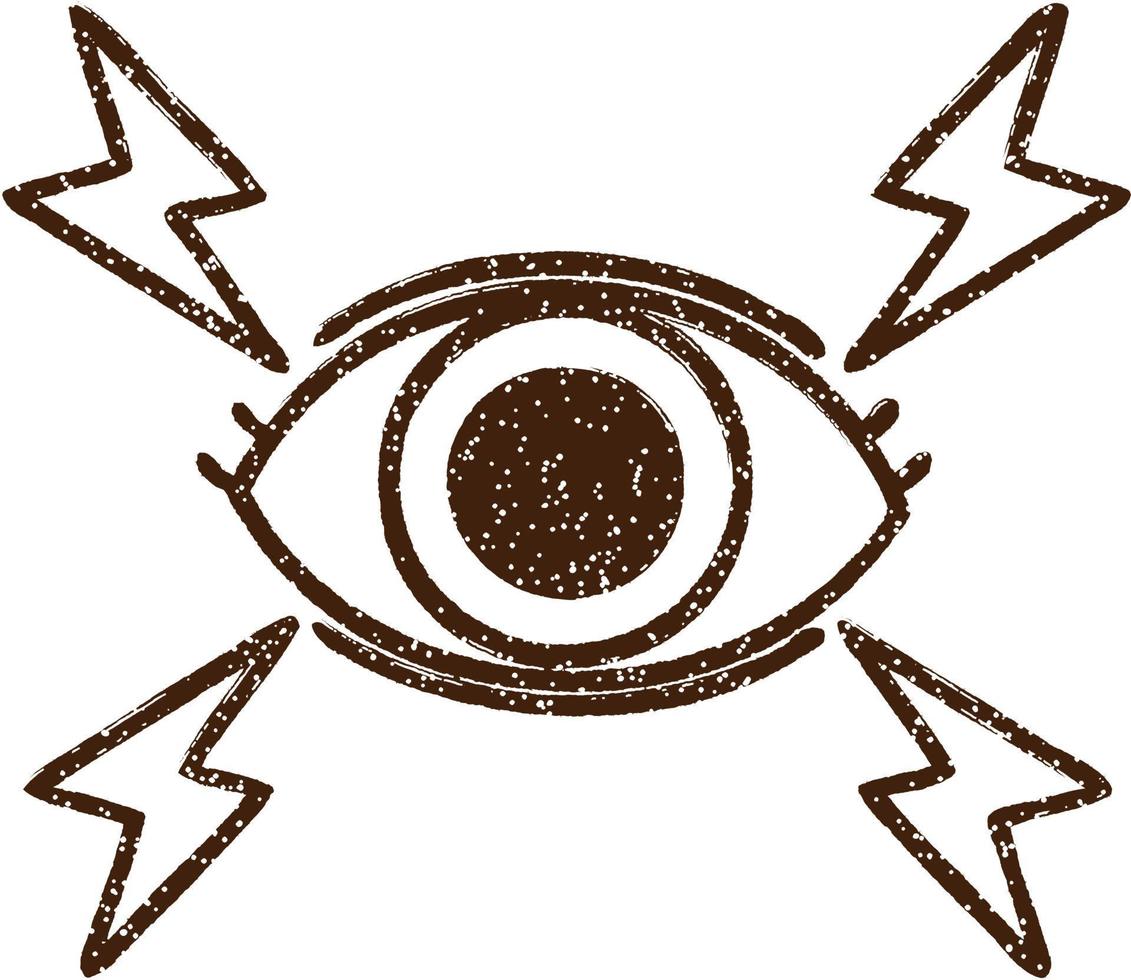Kohlezeichnung des okkulten Auges vektor