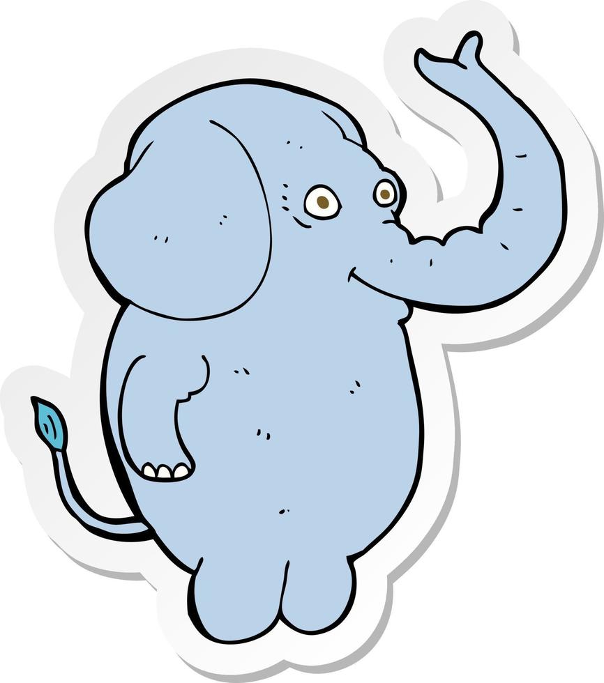 Aufkleber eines lustigen Cartoon-Elefanten vektor