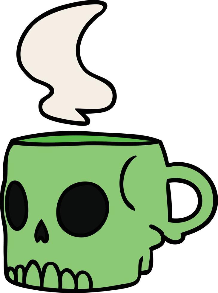 Cartoon-Doodle einer Totenkopf-Tasse vektor