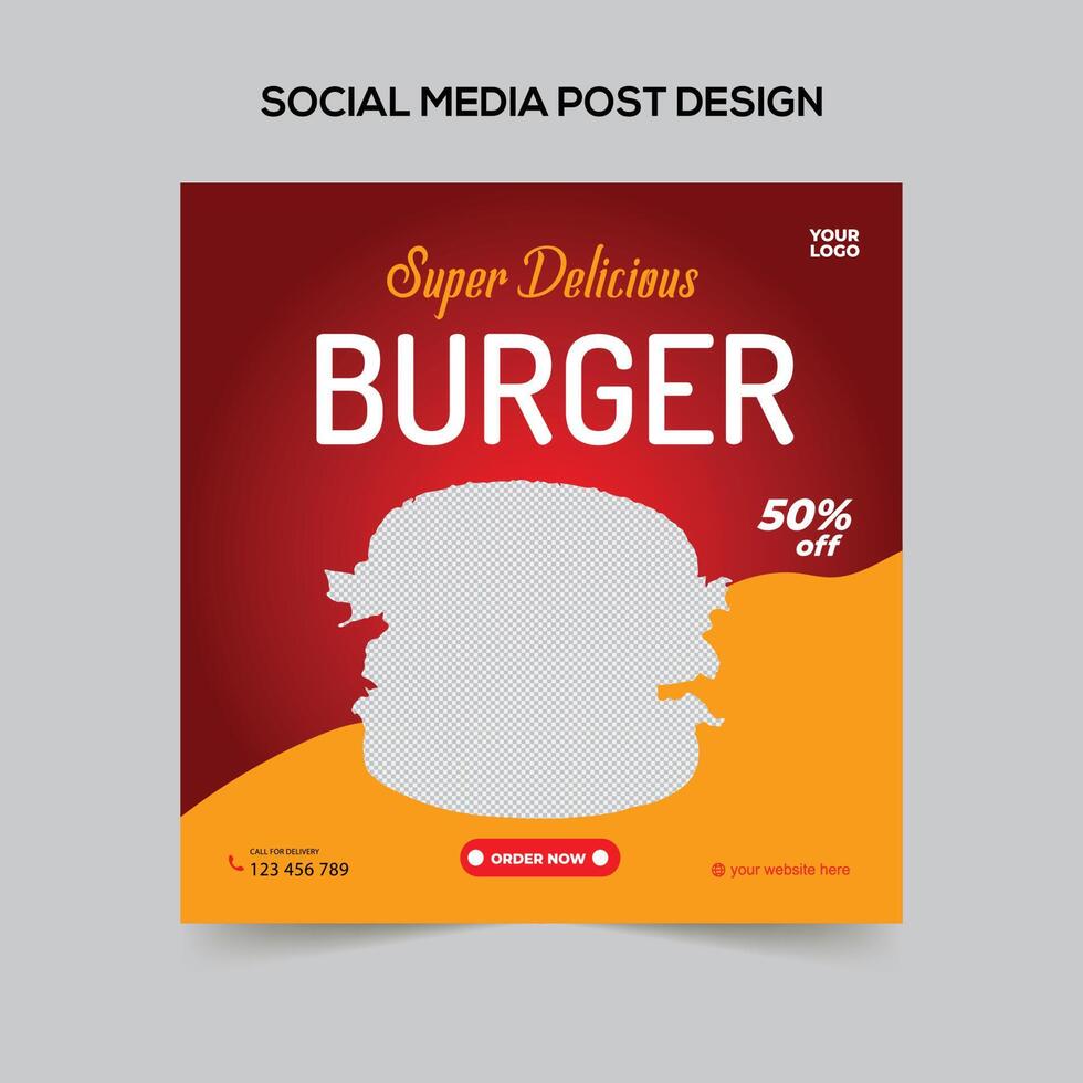 Fast-Food-Burger-Social-Media-Vorlagen Vektordesign Premium-Vektor vektor