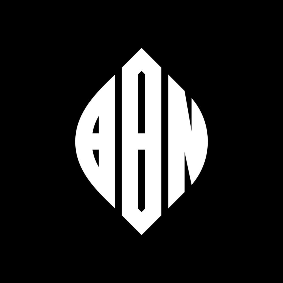 bbn-Kreisbuchstaben-Logo-Design mit Kreis- und Ellipsenform. bbn ellipsenbuchstaben mit typografischem stil. Die drei Initialen bilden ein Kreislogo. bbn-Kreis-Emblem abstrakter Monogramm-Buchstaben-Markenvektor. vektor