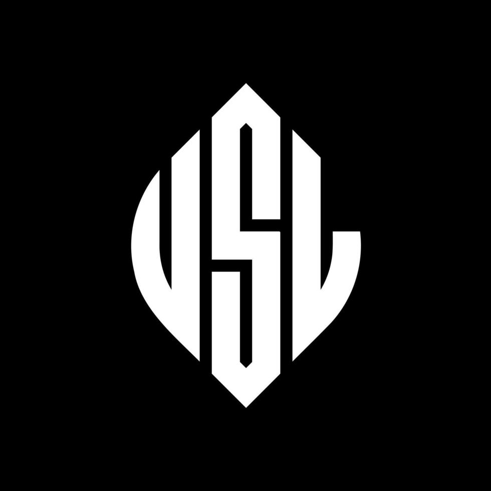 usl cirkelbokstavslogotypdesign med cirkel och ellipsform. usl ellipsbokstäver med typografisk stil. de tre initialerna bildar en cirkellogotyp. usl cirkel emblem abstrakt monogram bokstav märke vektor. vektor