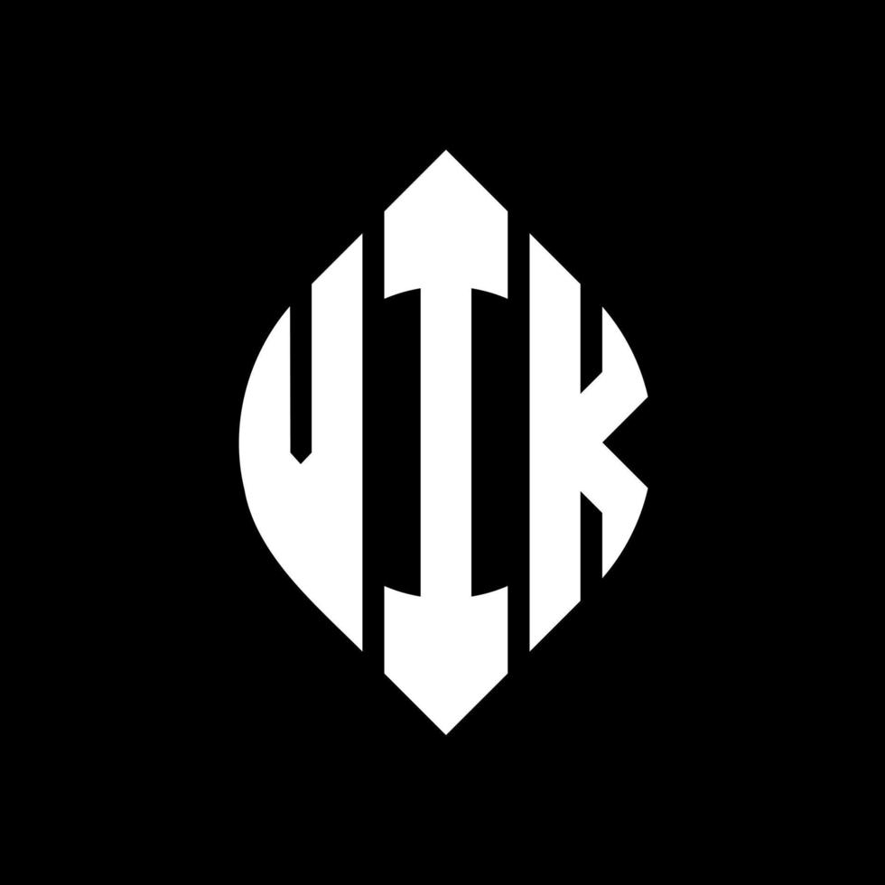 Vik-Kreis-Buchstaben-Logo-Design mit Kreis- und Ellipsenform. Vik-Ellipsenbuchstaben mit typografischem Stil. Die drei Initialen bilden ein Kreislogo. Vik-Kreis-Emblem abstrakter Monogramm-Buchstaben-Markierungsvektor. vektor