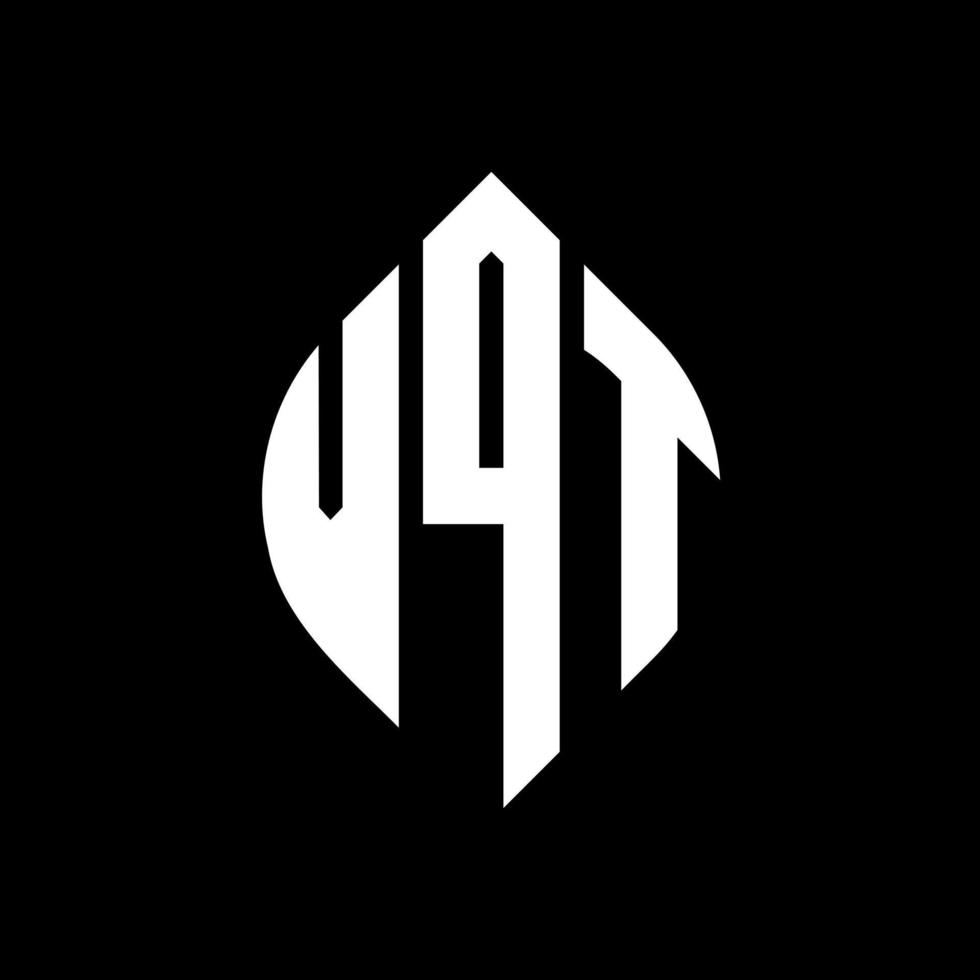 vqt-Kreisbuchstaben-Logo-Design mit Kreis- und Ellipsenform. vqt Ellipsenbuchstaben mit typografischem Stil. Die drei Initialen bilden ein Kreislogo. vqt-Kreis-Emblem abstrakter Monogramm-Buchstaben-Markierungsvektor. vektor