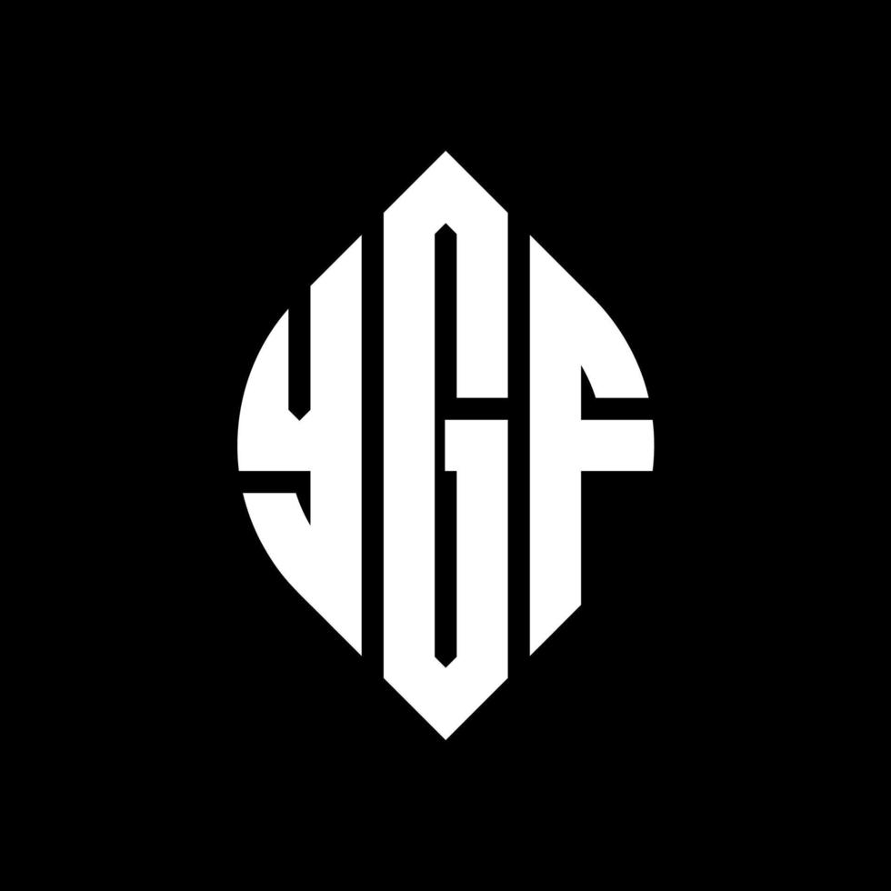 ygf-Kreisbuchstaben-Logo-Design mit Kreis- und Ellipsenform. ygf ellipsenbuchstaben mit typografischem stil. Die drei Initialen bilden ein Kreislogo. YGF-Kreis-Emblem abstrakter Monogramm-Buchstaben-Markierungsvektor. vektor