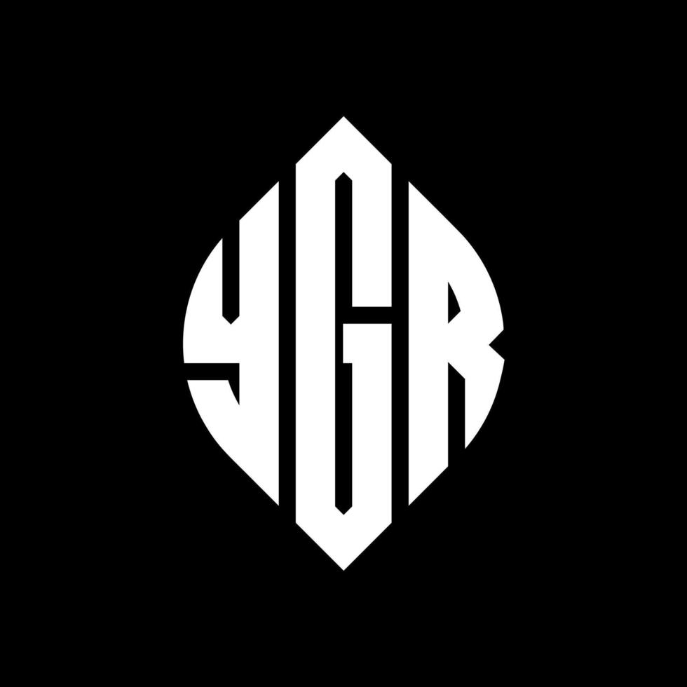 YGR-Kreisbuchstaben-Logo-Design mit Kreis- und Ellipsenform. ygr ellipsenbuchstaben mit typografischem stil. Die drei Initialen bilden ein Kreislogo. Ygr-Kreis-Emblem abstrakter Monogramm-Buchstaben-Markenvektor. vektor