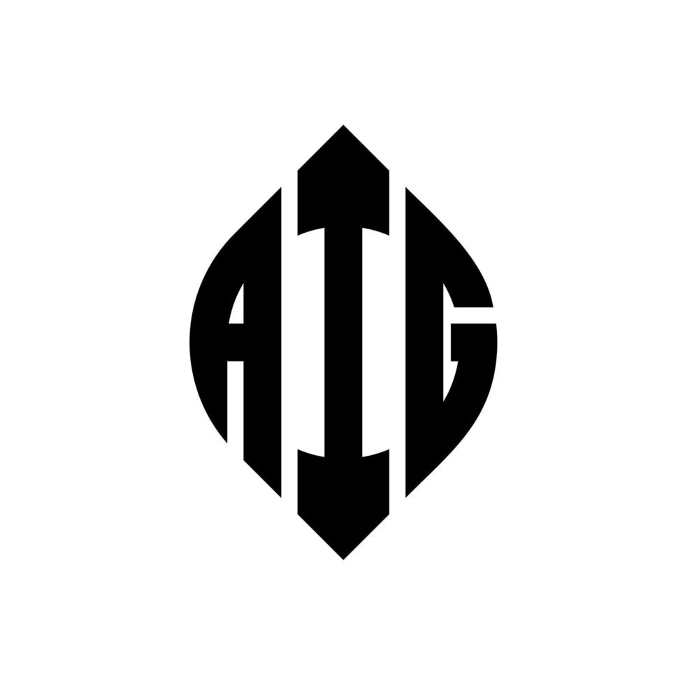 aig-Kreis-Buchstaben-Logo-Design mit Kreis- und Ellipsenform. aig ellipsenbuchstaben mit typografischem stil. Die drei Initialen bilden ein Kreislogo. aig-Kreis-Emblem abstrakter Monogramm-Buchstaben-Markierungsvektor. vektor