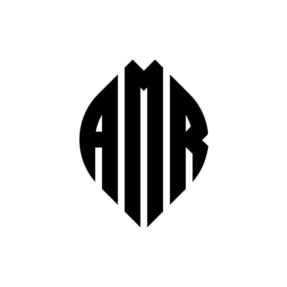 amr-Kreis-Buchstaben-Logo-Design mit Kreis- und Ellipsenform. amr ellipsenbuchstaben mit typografischem stil. Die drei Initialen bilden ein Kreislogo. amr Kreisemblem abstrakter Monogramm-Buchstabenmarkierungsvektor. vektor