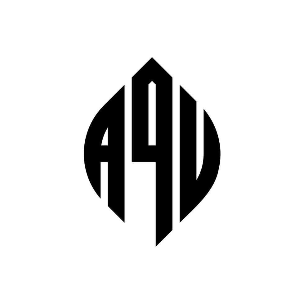 aqu-Kreis-Buchstaben-Logo-Design mit Kreis- und Ellipsenform. aqu ellipsenbuchstaben mit typografischem stil. Die drei Initialen bilden ein Kreislogo. aqu-Kreis-Emblem abstrakter Monogramm-Buchstaben-Markenvektor. vektor