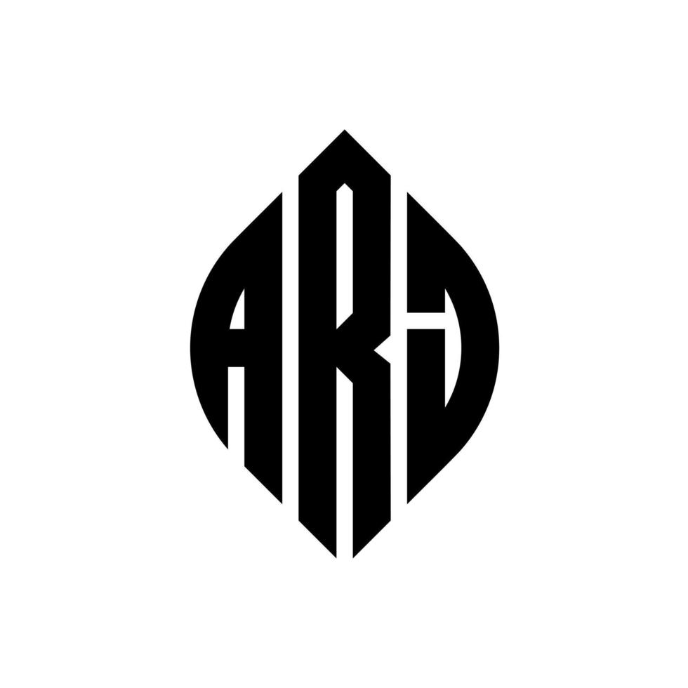 arj cirkel bokstavslogotyp design med cirkel och ellipsform. arj ellips bokstäver med typografisk stil. de tre initialerna bildar en cirkellogotyp. arj cirkel emblem abstrakt monogram bokstav märke vektor. vektor