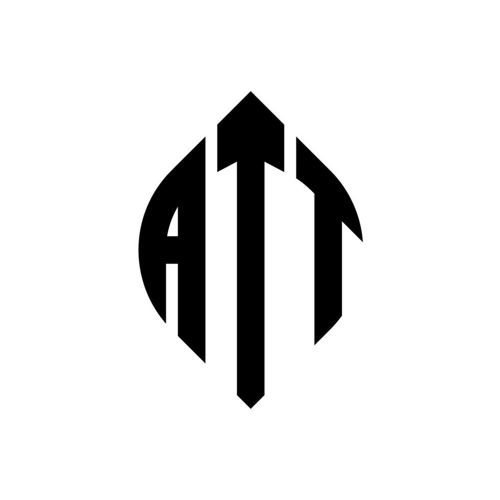 att cirkel bokstavslogotyp design med cirkel och ellipsform. att ellipsbokstäver med typografisk stil. de tre initialerna bildar en cirkellogotyp. att cirkel emblem abstrakt monogram brev märke vektor. vektor