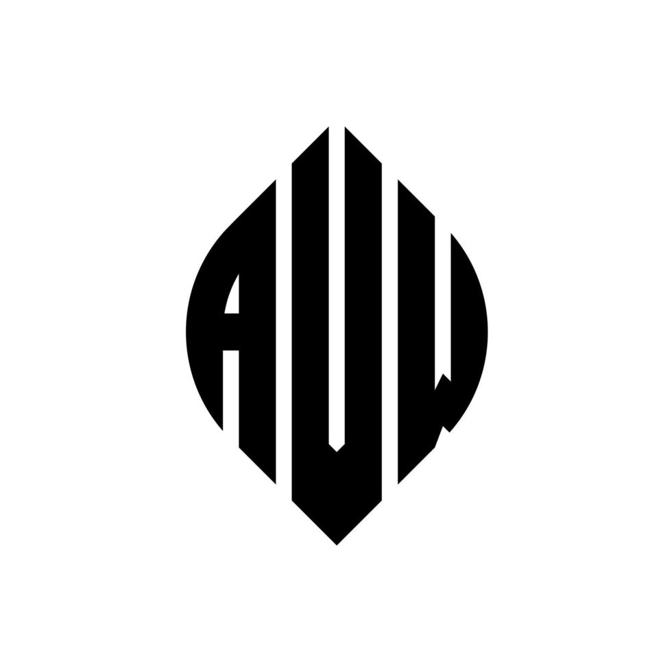 Avw-Kreisbuchstaben-Logo-Design mit Kreis- und Ellipsenform. avw Ellipsenbuchstaben mit typografischem Stil. Die drei Initialen bilden ein Kreislogo. aw Kreisemblem abstrakter Monogramm-Buchstabenmarkierungsvektor. vektor