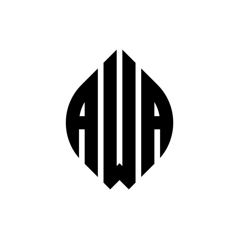 awa cirkel bokstavslogotyp design med cirkel och ellipsform. awa ellips bokstäver med typografisk stil. de tre initialerna bildar en cirkellogotyp. awa cirkel emblem abstrakt monogram brev märke vektor. vektor