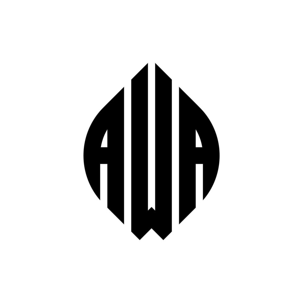 awa-Kreis-Buchstaben-Logo-Design mit Kreis- und Ellipsenform. awa Ellipsenbuchstaben mit typografischem Stil. Die drei Initialen bilden ein Kreislogo. awa-Kreis-Emblem abstrakter Monogramm-Buchstaben-Markierungsvektor. vektor