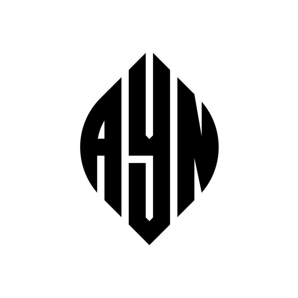 Ayn Circle Letter Logo Design mit Kreis- und Ellipsenform. ayn Ellipsenbuchstaben mit typografischem Stil. Die drei Initialen bilden ein Kreislogo. ayn kreis emblem abstraktes monogramm buchstaben mark vektor. vektor